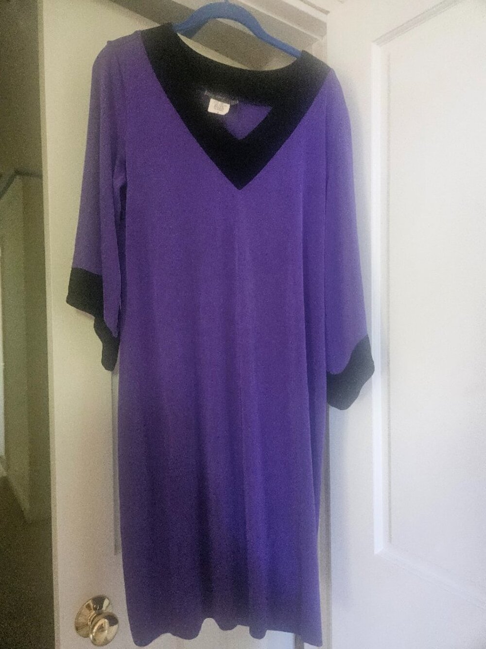Slinky Brand Purple Dress with Black Accents